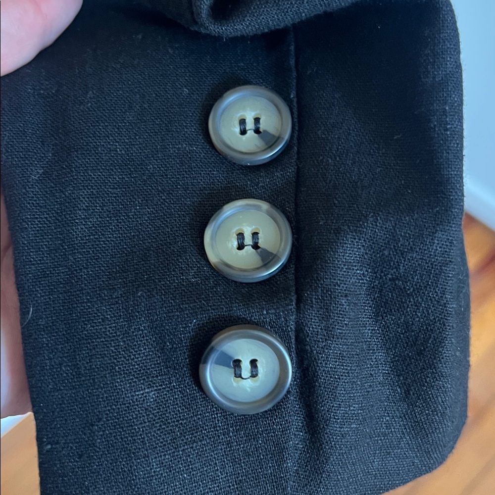 H by Halston Preppy NWT Linen Blend Single Button Blazer - Black - Size Medium - Picture 7 of 13